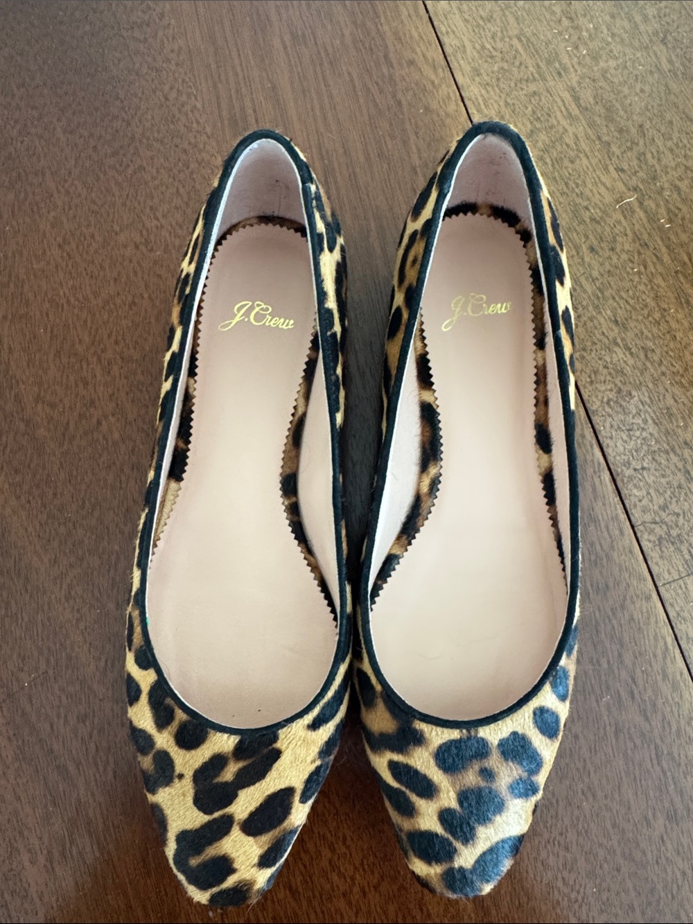 J. Crew Leopard Print Pointed-Toe Flats - Brown/Black